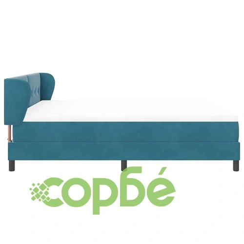 Легло Box Spring с матрак тъмно синьо 180x200 см кадифе ➤ топ цена ➤ sorbe.bg