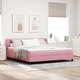 Легло тип Box Spring с матрак розово 180x200 см кадифе