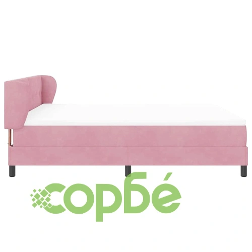 Легло тип Box Spring с матрак розово 180x200 см кадифе ➤ топ цена ➤ sorbe.bg