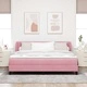 Легло тип Box Spring с матрак розово 180x200 см кадифе