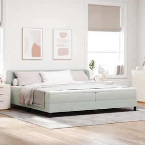 Легло тип Box Spring с матрак светлосиво 200x200 см кадифе