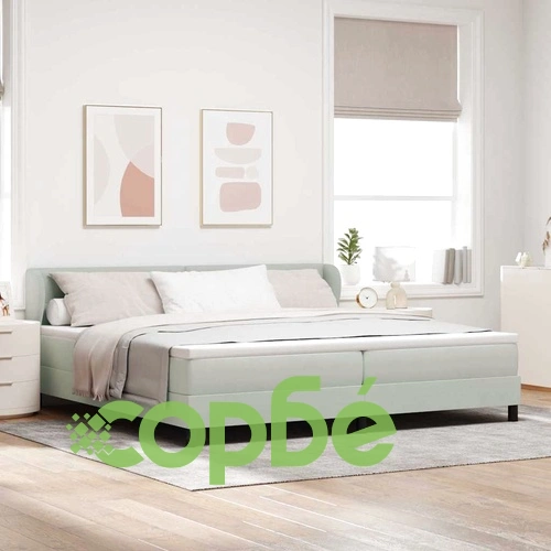 Легло тип Box Spring с матрак светлосиво 200x200 см кадифе ➤ топ цена ➤ sorbe.bg