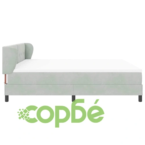 Легло тип Box Spring с матрак светлосиво 200x200 см кадифе ➤ топ цена ➤ sorbe.bg