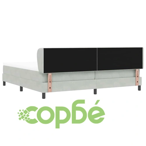 Легло тип Box Spring с матрак светлосиво 200x200 см кадифе ➤ топ цена ➤ sorbe.bg