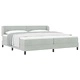 Легло тип Box Spring с матрак светлосиво 200x200 см кадифе