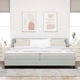 Легло тип Box Spring с матрак светлосиво 200x200 см кадифе