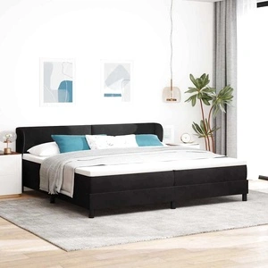 Box Spring легло с матрак черно кадифе 200x200 см