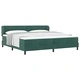 Легло Box Spring с матрак тъмно зелено 200x200 см кадифе