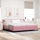 Легло тип Box Spring с матрак розово 200x200 см кадифе