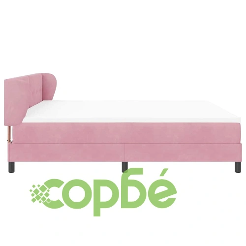 Легло тип Box Spring с матрак розово 200x200 см кадифе ➤ топ цена ➤ sorbe.bg