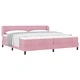 Легло тип Box Spring с матрак розово 200x200 см кадифе