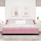 Легло тип Box Spring с матрак розово 200x200 см кадифе
