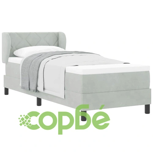 Легло тип Box Spring с матрак 80x200 см, тъмно сиво кадифе ➤ топ цена ➤ sorbe.bg