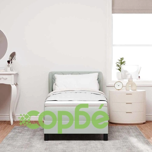 Легло тип Box Spring с матрак 80x200 см, тъмно сиво кадифе ➤ топ цена ➤ sorbe.bg