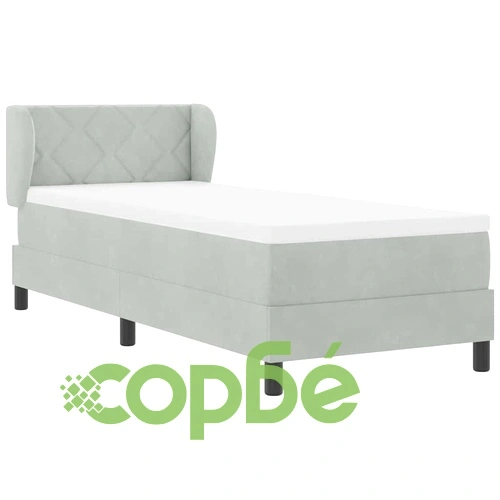 Легло тип Box Spring с матрак 80x200 см, тъмно сиво кадифе ➤ топ цена ➤ sorbe.bg