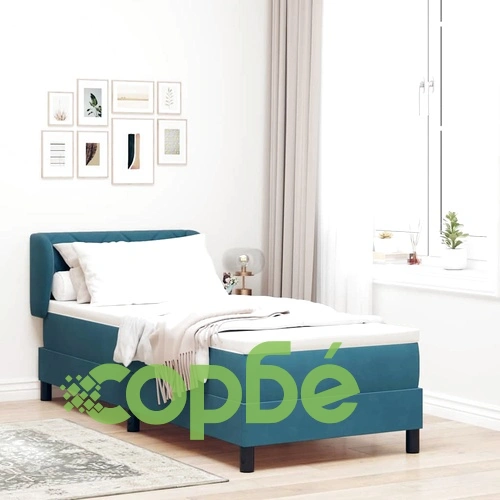 Легло Box Spring с матрак тъмно синьо 80x200 см кадифе ➤ топ цена ➤ sorbe.bg