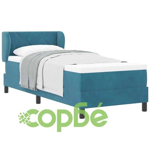Легло Box Spring с матрак тъмно синьо 80x200 см кадифе ➤ топ цена ➤ sorbe.bg