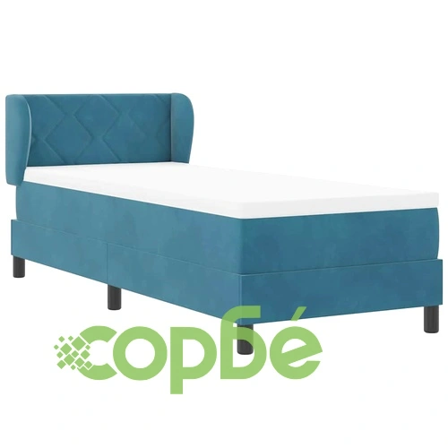 Легло Box Spring с матрак тъмно синьо 80x200 см кадифе ➤ топ цена ➤ sorbe.bg