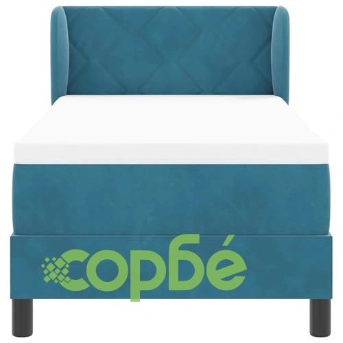 Легло Box Spring с матрак тъмно синьо 80x200 см кадифе ➤ топ цена ➤ sorbe.bg