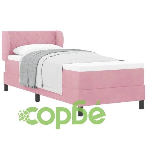 Легло тип Box Spring с матрак розово кадифе 80x200 см ➤ топ цена ➤ sorbe.bg