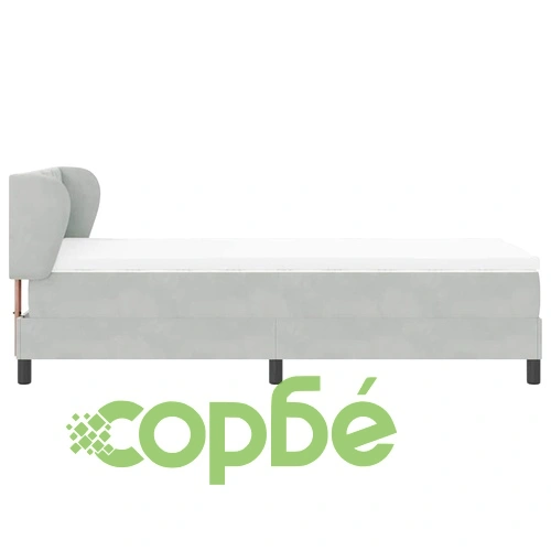 Легло Box Spring с матрак светлосиво 90x190 см кадифе ➤ топ цена ➤ sorbe.bg