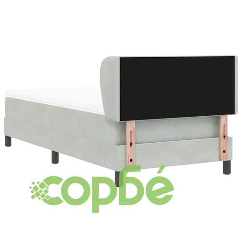 Легло Box Spring с матрак светлосиво 90x190 см кадифе ➤ топ цена ➤ sorbe.bg