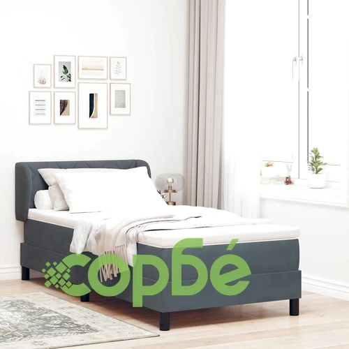 Box Spring легло с матрак тъмно сиво 90x190 см кадифе ➤ топ цена ➤ sorbe.bg