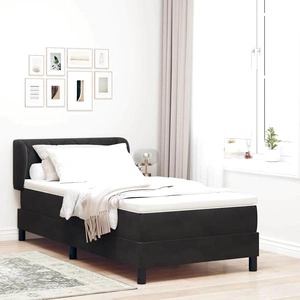 Легло Box Spring с матрак черно 90x190 см кадифе