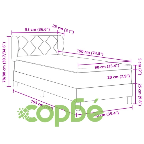 Кутия с пружини и матрак 90x190 см, Розов велур ➤ топ цена ➤ sorbe.bg