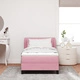 Кутия с пружини и матрак 90x190 см, Розов велур