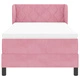 Кутия с пружини и матрак 90x190 см, Розов велур