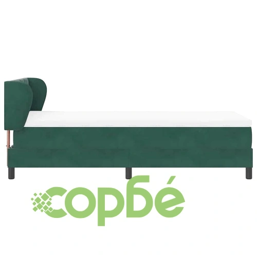 Box Spring легло с матрак тъмнозелено 90x200 см кадифе ➤ топ цена ➤ sorbe.bg