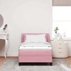 Легло Box Spring с матрак розово 90x200 см кадифе