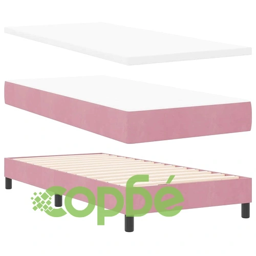 Легло Box Spring с матрак розово 90x200 см кадифе ➤ топ цена ➤ sorbe.bg