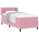 Легло Box Spring с матрак розово 90x200 см кадифе