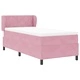 Легло Box Spring с матрак розово 90x200 см кадифе