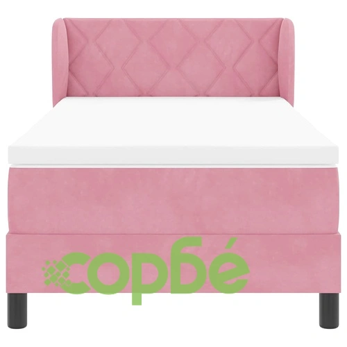 Легло Box Spring с матрак розово 90x200 см кадифе ➤ топ цена ➤ sorbe.bg