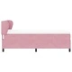 Легло Box Spring с матрак розово 90x200 см кадифе