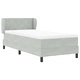 Легло тип Box Spring с матрак светлосиво 100x200 см кадифе