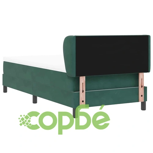 Легло тип Box Spring с матрак тъмно зелено 100x200 см кадифе ➤ топ цена ➤ sorbe.bg