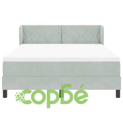 Box Spring легло с матрак тъмно сиво 140x200 см кадифе ➤ топ цена ➤ sorbe.bg