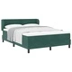 Легло Box Spring с матрак тъмнозелено 140x200 см кадифе