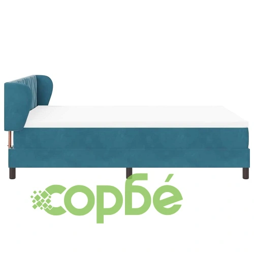 Box Spring легло с матрак тъмно синьо 140x200 см кадифе ➤ топ цена ➤ sorbe.bg