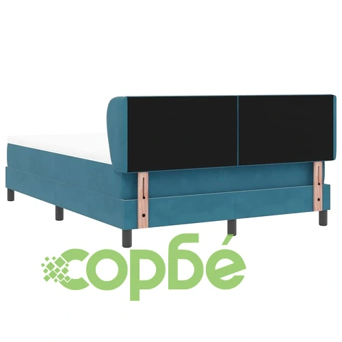 Box Spring легло с матрак тъмно синьо 140x200 см кадифе ➤ топ цена ➤ sorbe.bg