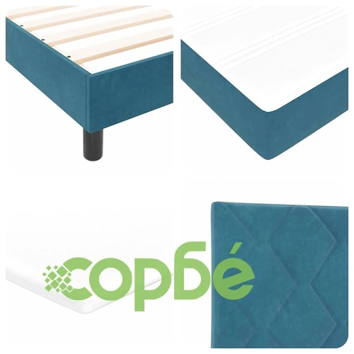 Box Spring легло с матрак тъмно синьо 140x200 см кадифе ➤ топ цена ➤ sorbe.bg
