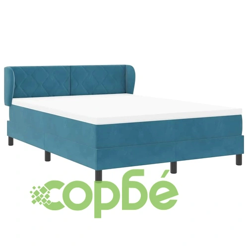 Box Spring легло с матрак тъмно синьо 140x200 см кадифе ➤ топ цена ➤ sorbe.bg