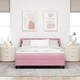 Легло Box Spring с матрак розово 140x200 см кадифе