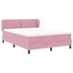 Легло Box Spring с матрак розово 140x200 см кадифе