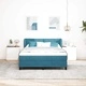 Box Spring легло с матрак тъмно синьо 160x200 см кадифе