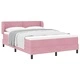 Легло тип Box Spring с матрак розово 160x200 см кадифе